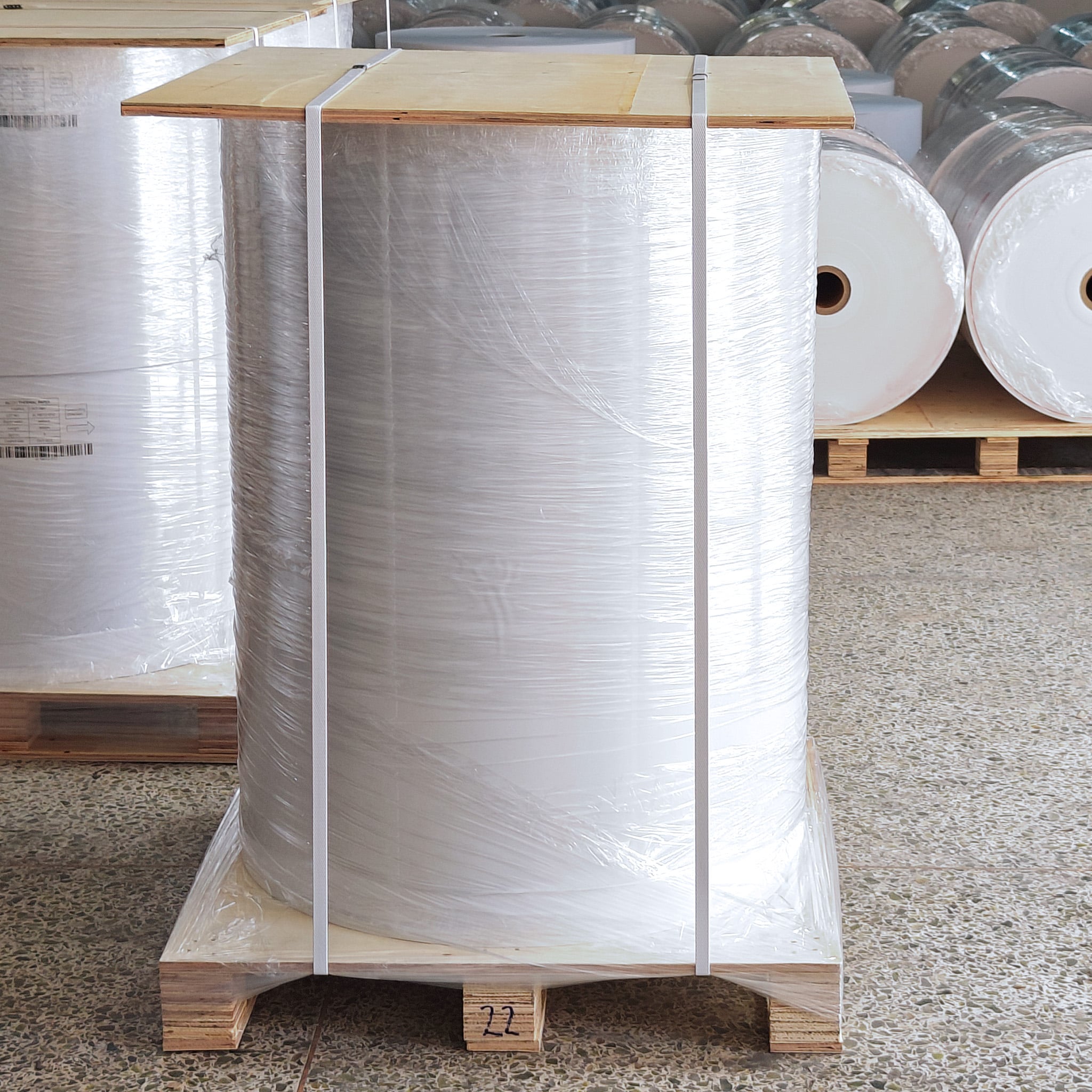 Synthetic Paper Self-Adhesive Labels Waterproof Tear-resistant Jumbo Roll for Cold Chain Logistics E-commerce