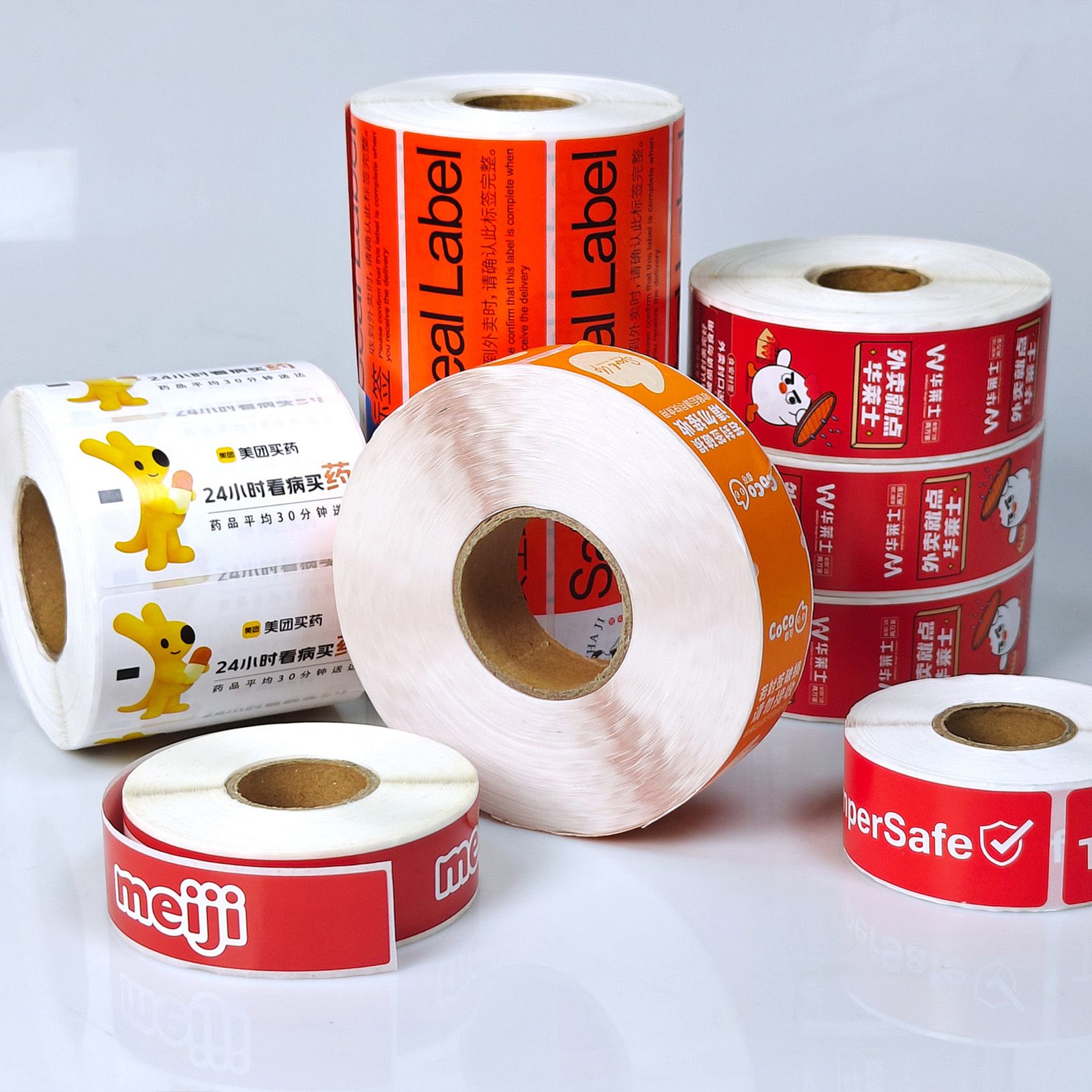 Printed Label Thermal Self-Adhesive Labels for Supermarket Price Barcode Weighing Custom Retail Tags