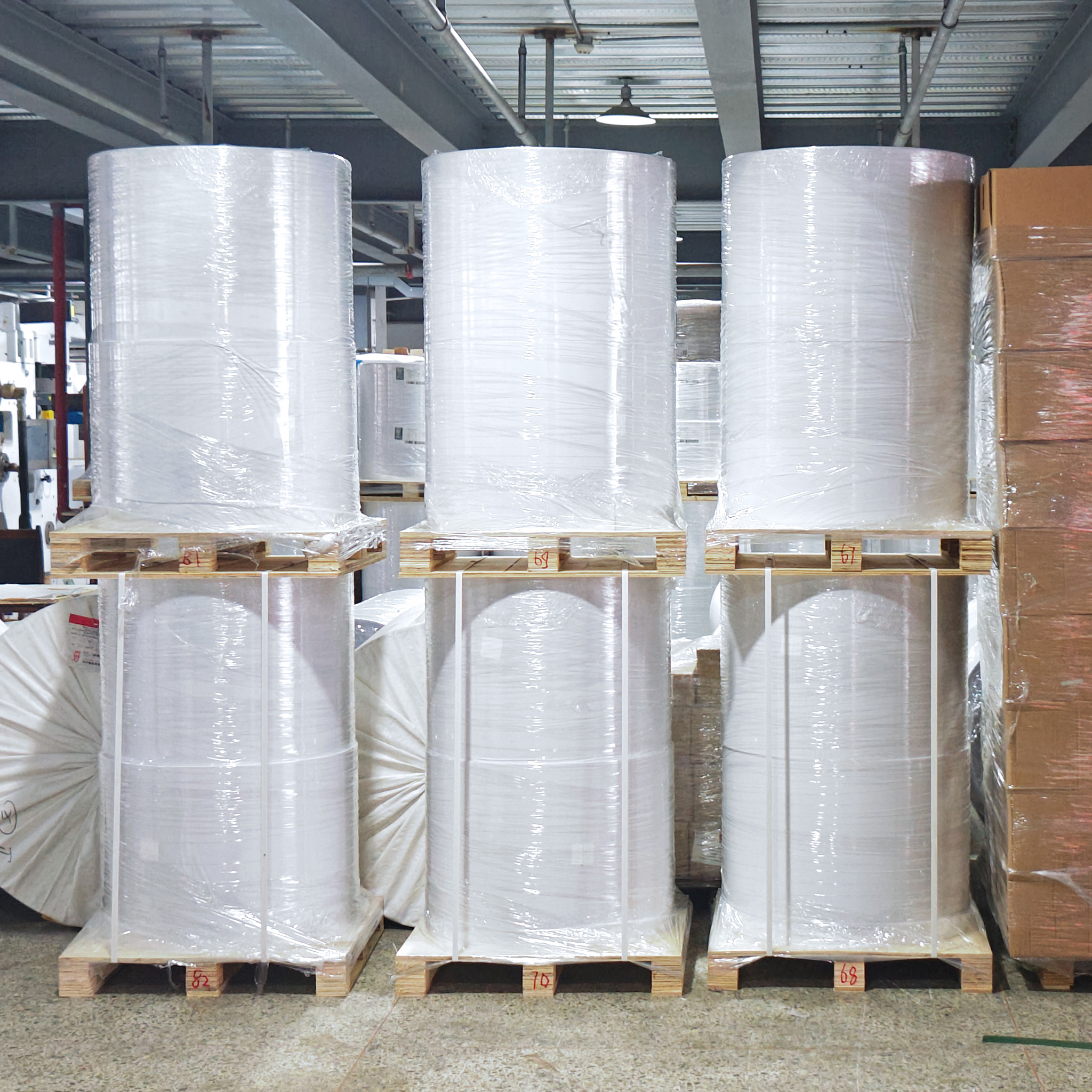 Synthetic Paper Self-Adhesive Labels Waterproof Tear-resistant Jumbo Roll for Cold Chain Logistics E-commerce