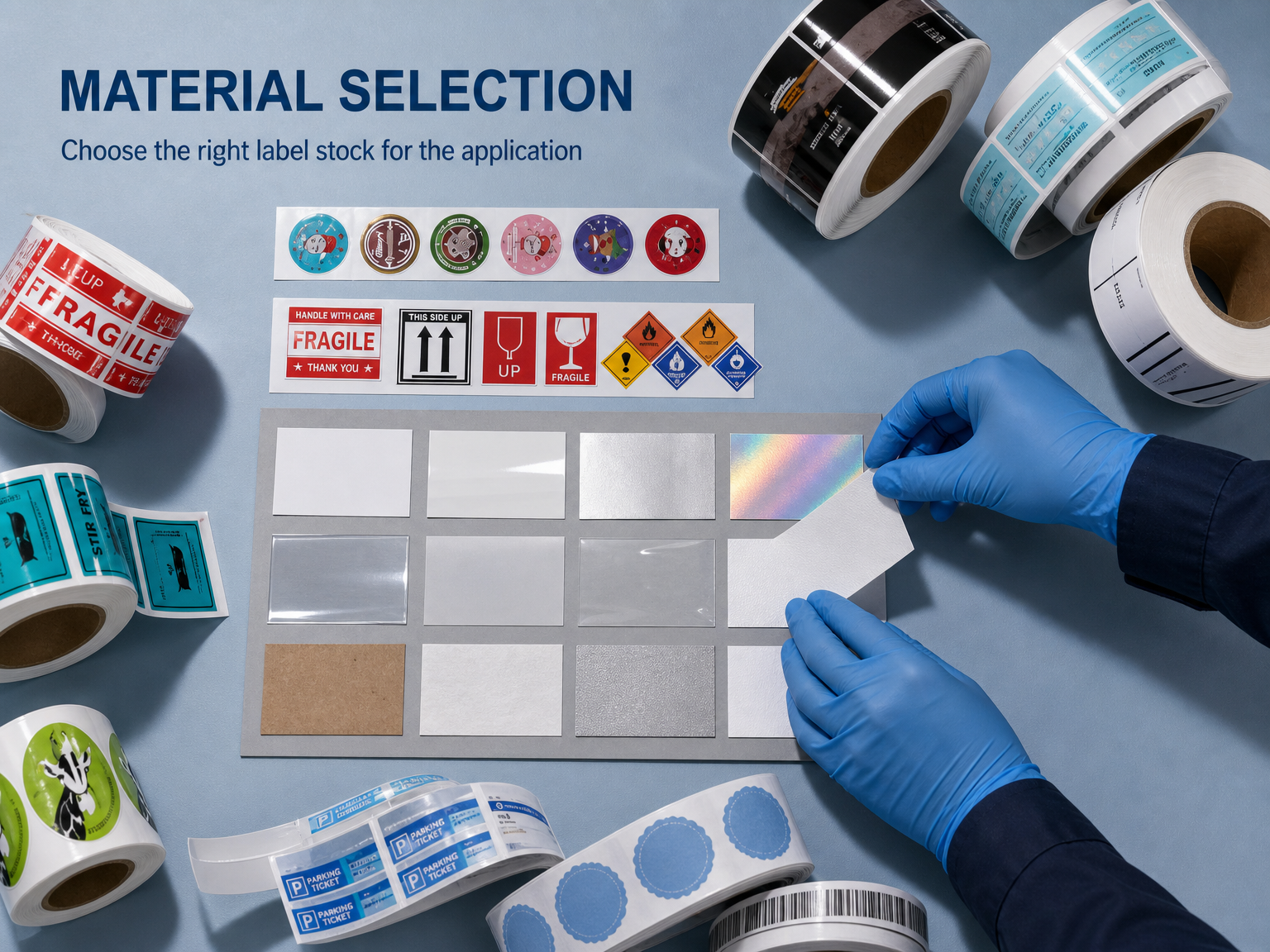 Selecting material