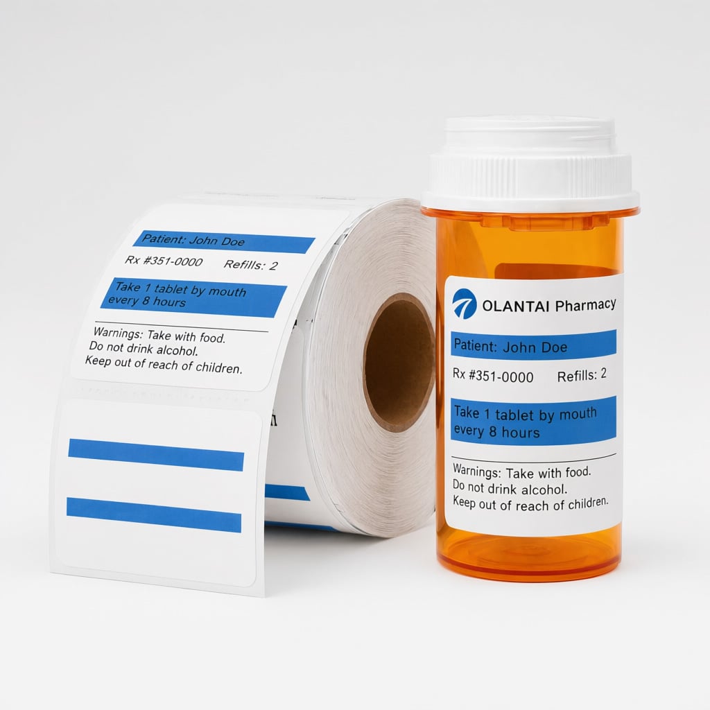 Pharmacy Labels, Medical-grade Thermal Self-adhesive Stickers, Custom Drug Barcode & QR Code Printing, for US & Canada Pharmacies and Hospitals