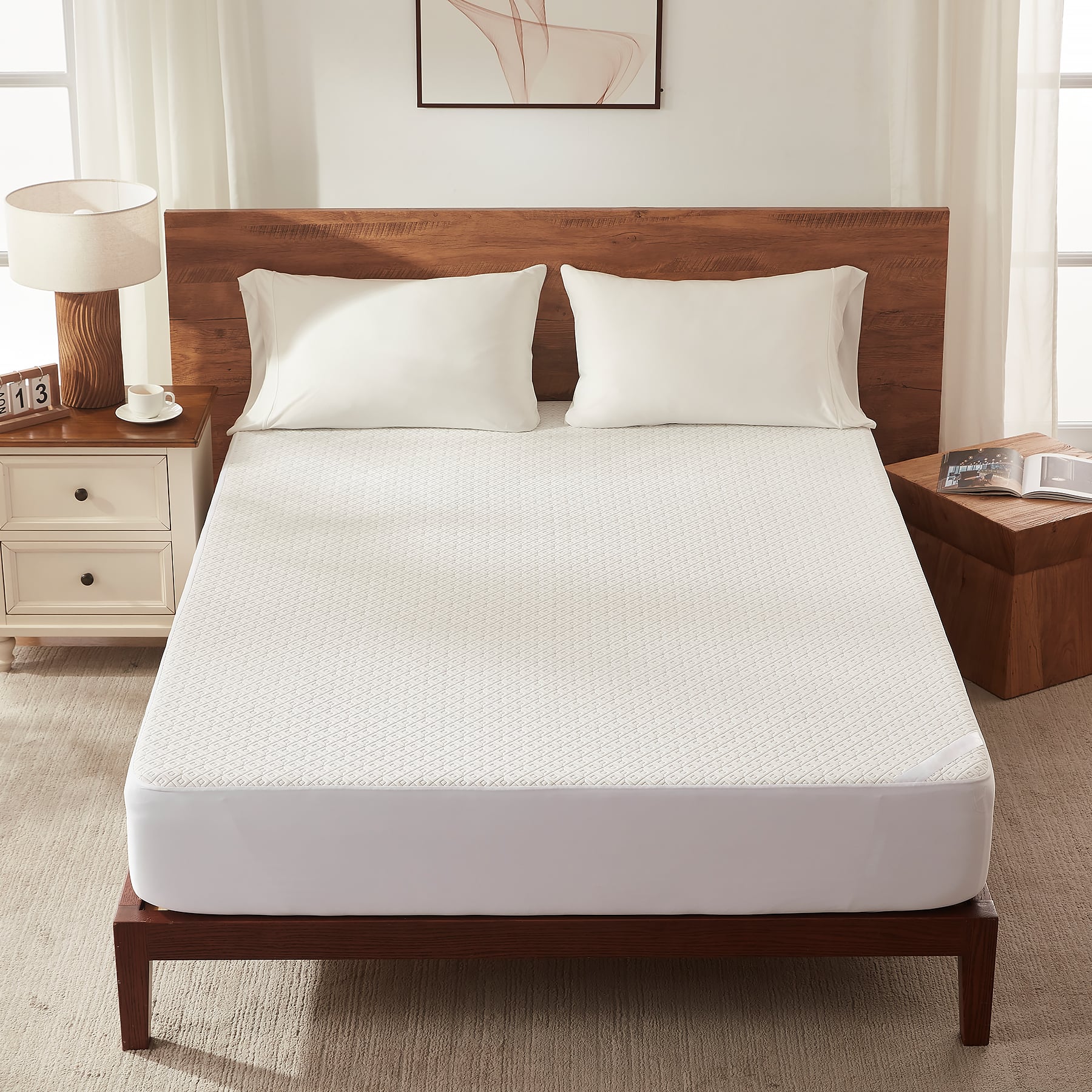 MUSEN Waterproof Mattress Protector,Breathable Noiseless Mattress Cover Fits 6