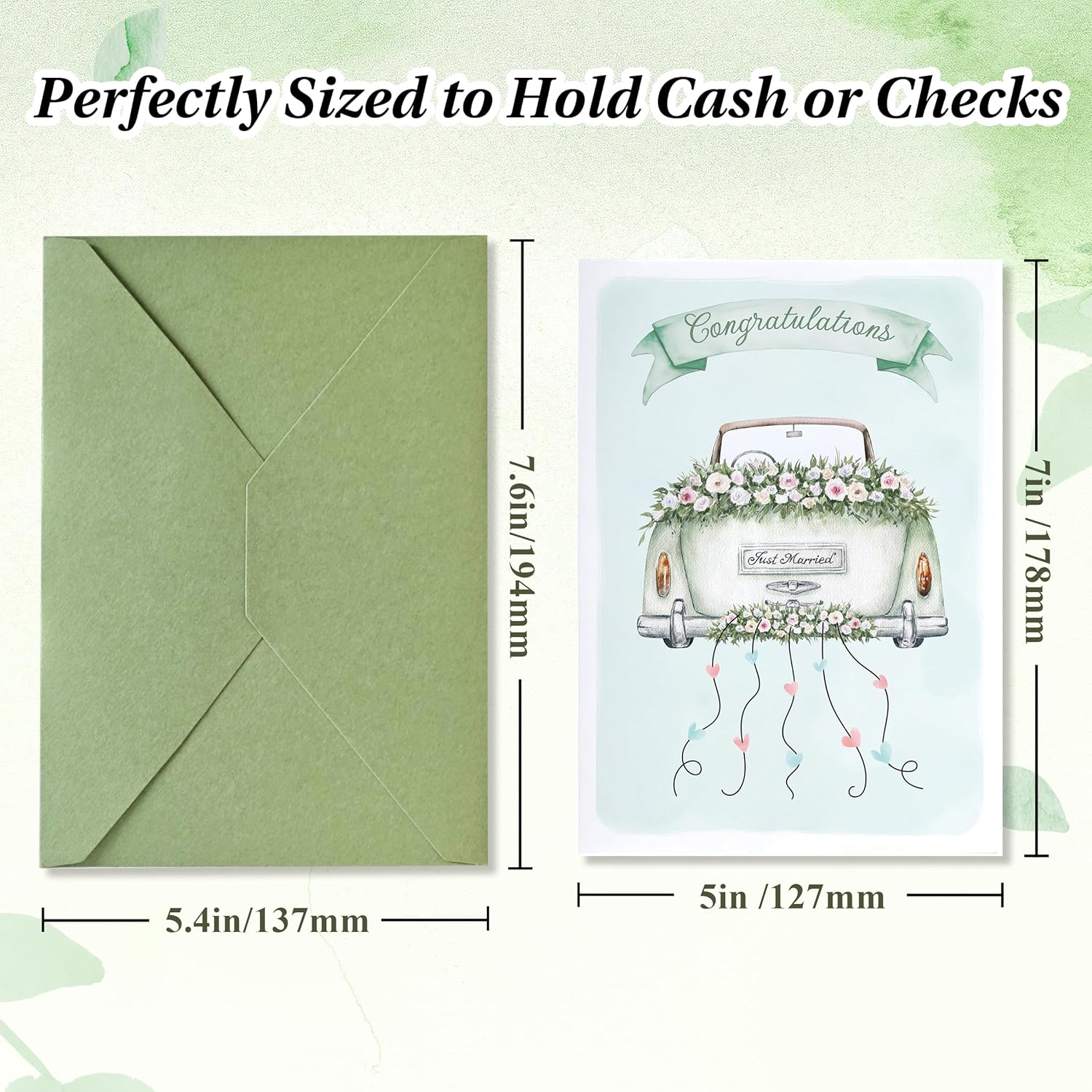Custom Print edding Card for Bride and Groom-Elegant Bridal Shower & Engagement Card Congratulations Greeting Card for Bride to Be Wedding Gifts for Couples
