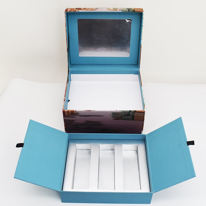 Beauty Makeup Gift Set Paper Box Besopke Paperboard Cosmetic Packaging with 2 Layers and Mirror