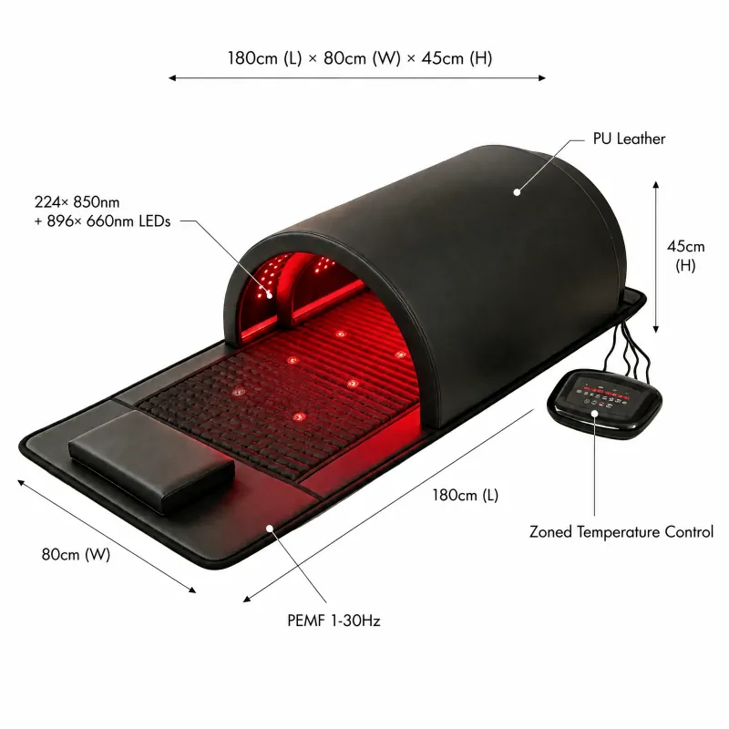 RL301-Red-Light Infrared Sauna Dome | 5-in-1 Professional Athlete Sports Recovery System