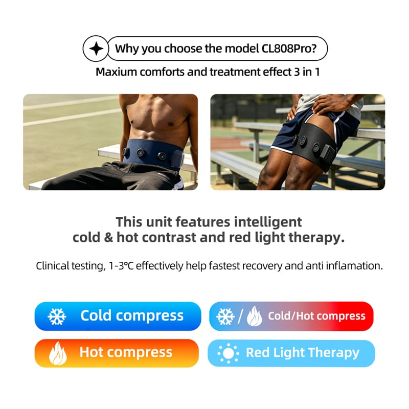 KONBEST Cold & Hot Compression Red Light Therapy Belt CL808Pro