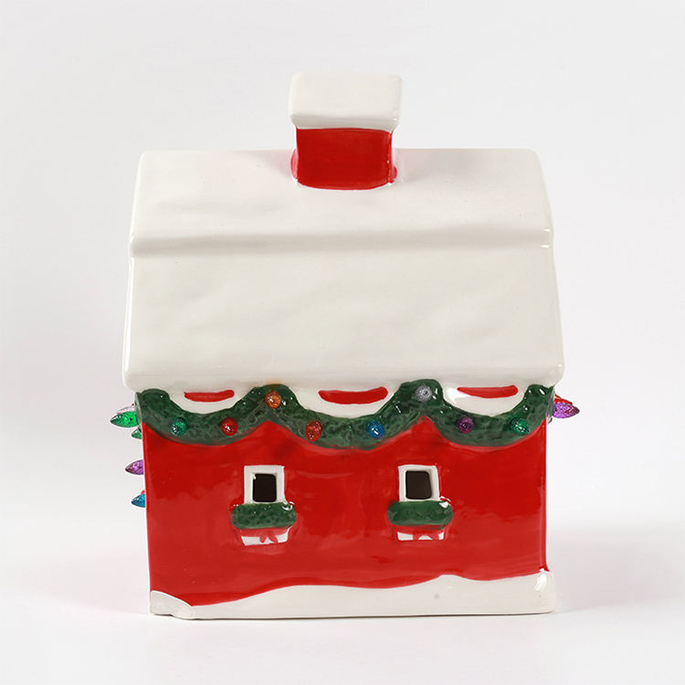 Hoge kwaliteit kerstversiering keramisch huis opbergpot voor kerstdecoratie thuis