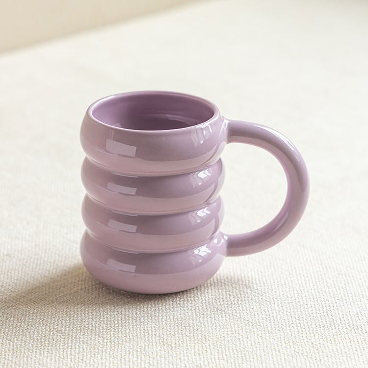Pink Tulip Ceramic Mug With Coffee Cup With Spoon Mug Flower Design Water Cup