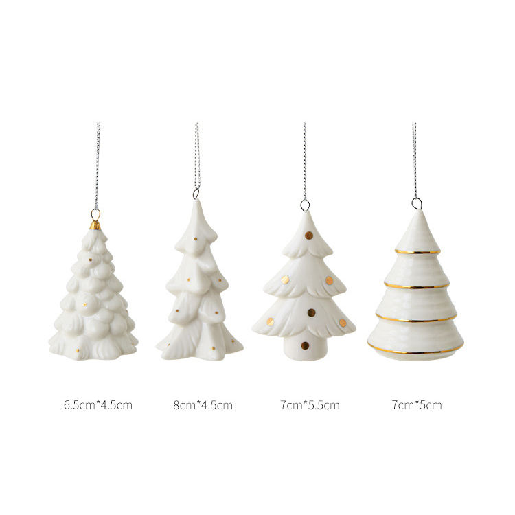 Christmas Gift Ornaments Nordic Ins Ceramic Christmas Mini Christmas Tree Pendant