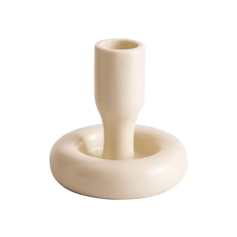 Unique Ceramic Candle Holder and Flower Vase Creative Home Decor Accent for Living Room