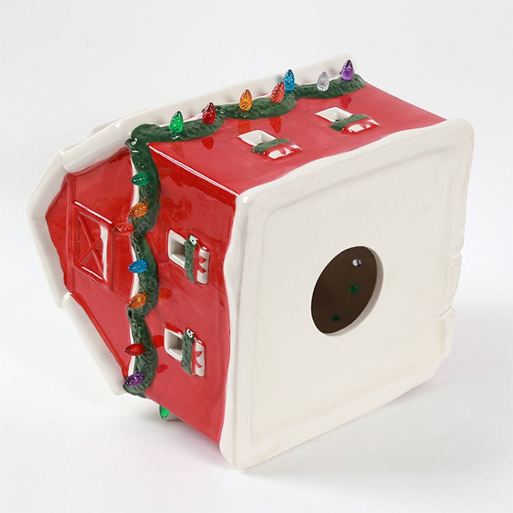 Hoge kwaliteit kerstversiering keramisch huis opbergpot voor kerstdecoratie thuis