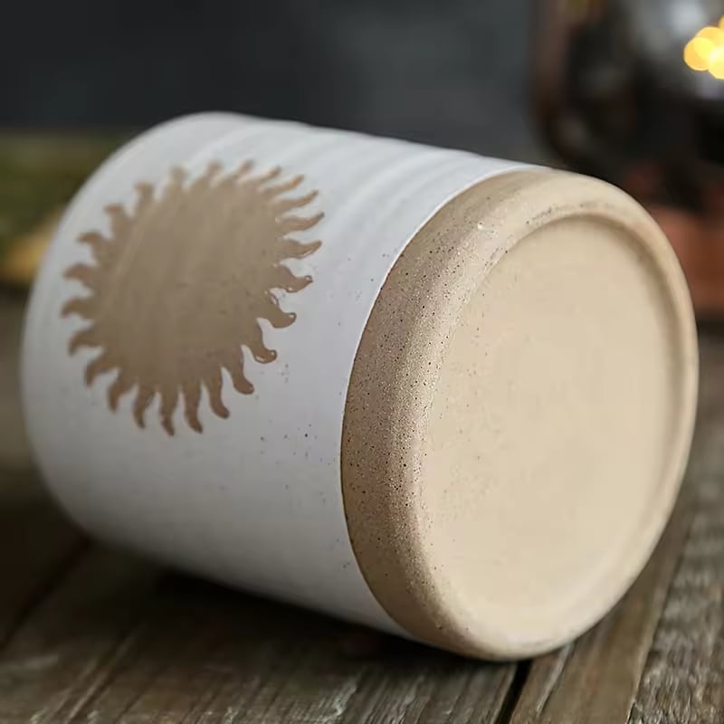 European Style Gift Crafts Sun Moon Pattern Frosted Matte Black White Unique Decorative Luxury Candle Jar