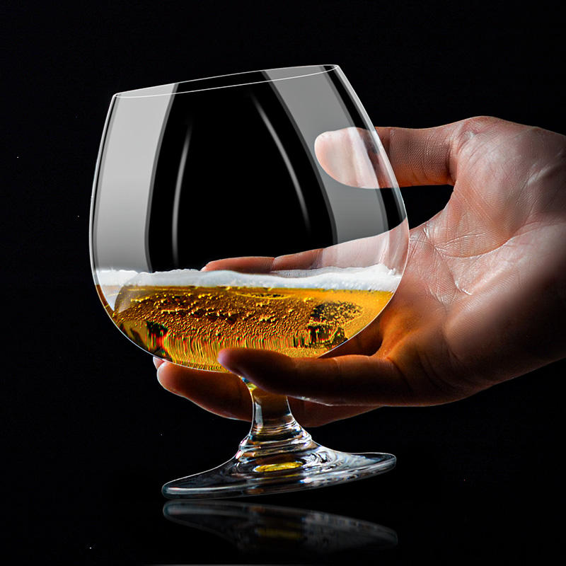 Custom Logo Beer Glass Belgian Style Stemmed Tulip Lambic Beer Glasses for Bar Party