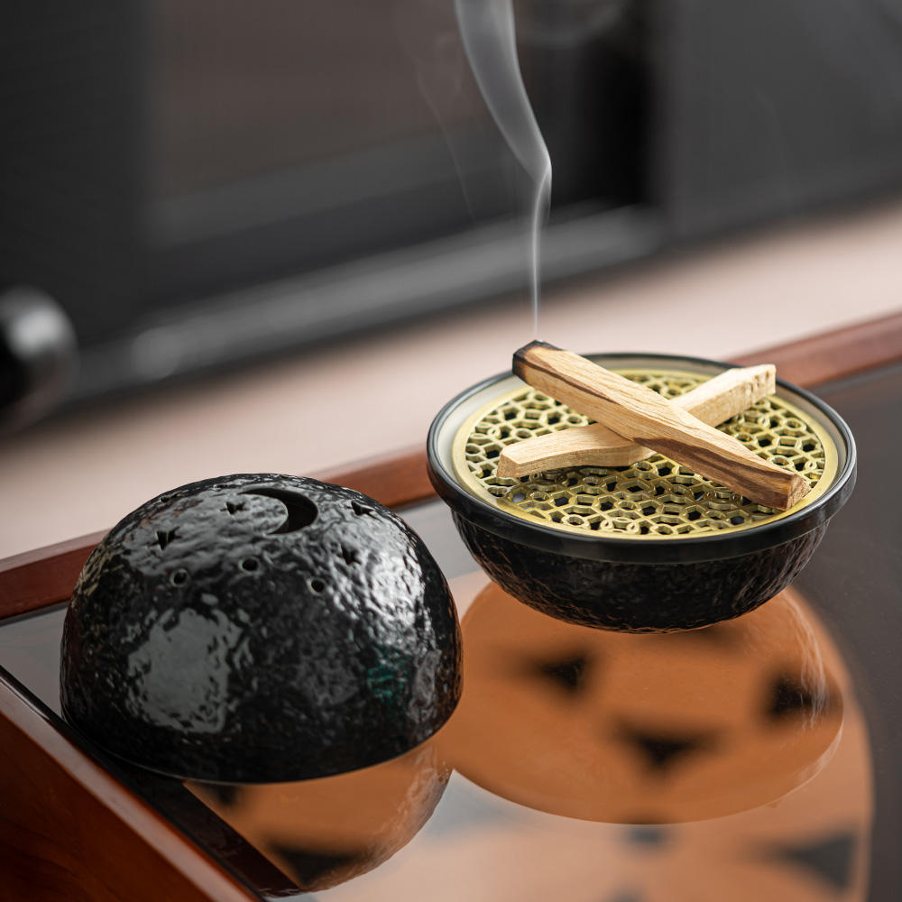 Keraamiline sambakepõleti Palo Santo hoidja, Peruu salvia põletamisplaat, keraamiline sambakehoidja meditatsiooniks, joga ja kodudekoratsiooniks