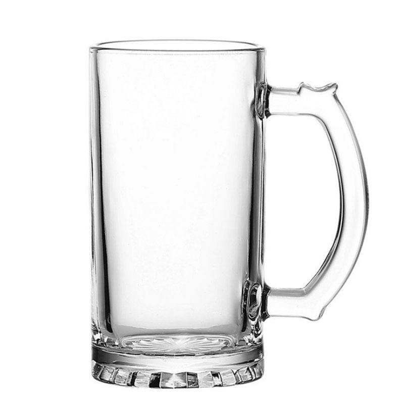 Pasgemaakte Logo 500ml Deursigtige Bierglasbekers Bierbekers Met Handvatsel vir Kroeg