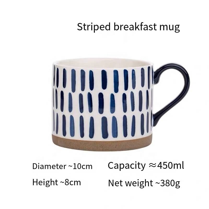 Hand-Glazed Craft Nordic Style Christmas Gift Promotional Large Capacity Creative Matte Retro Ceramic Coffee Breakfast Mug