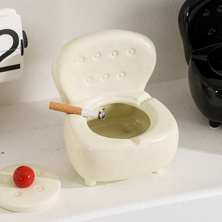 Creative Sofa Shape Ceramic Ashtray Aesthetic Cigar Ashtray for Home Decoration