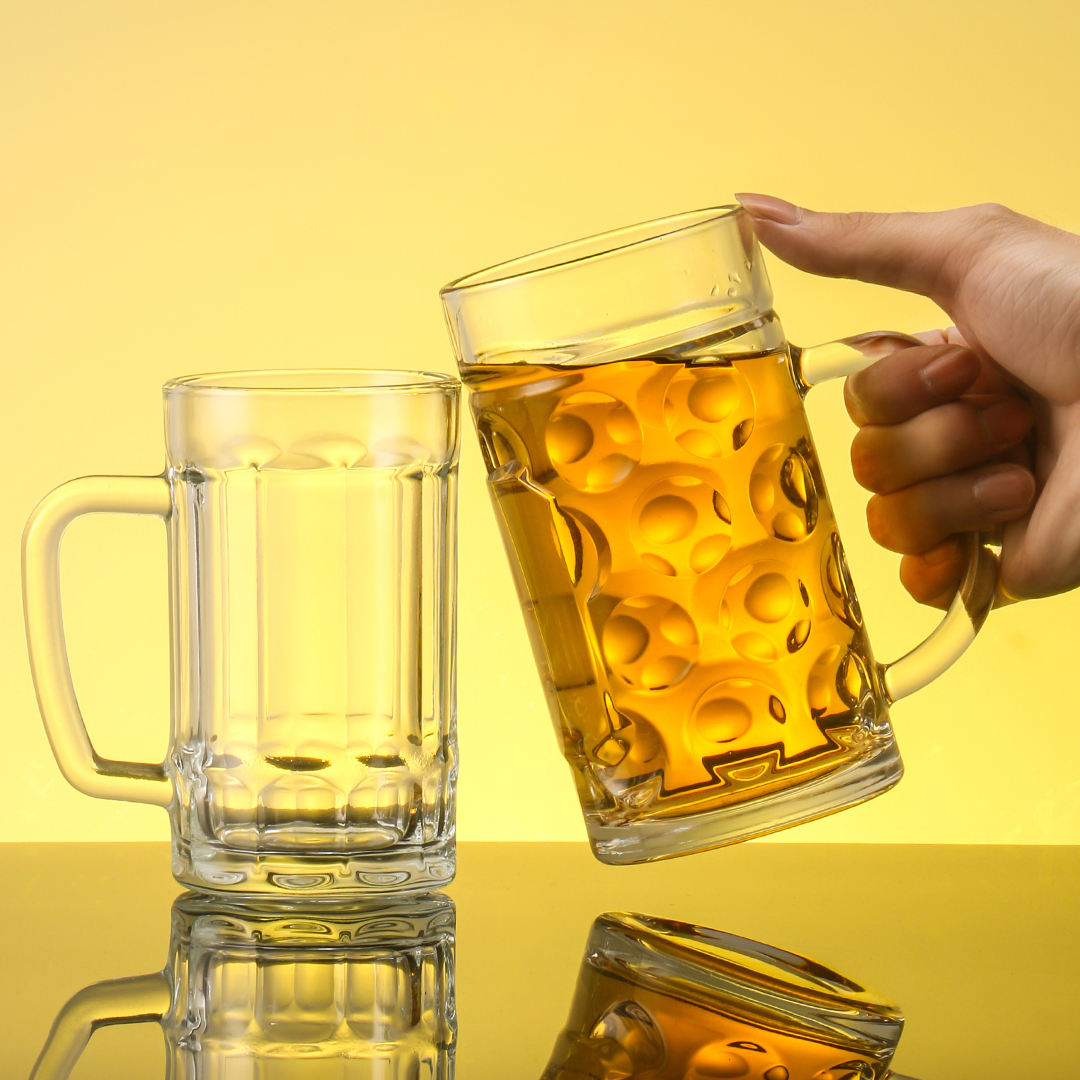 Wholesale Custom Private Label Logo Classic 1L Beer Glasses High Quality Glass Beers Mug Large Clear Beer Glass With Handle