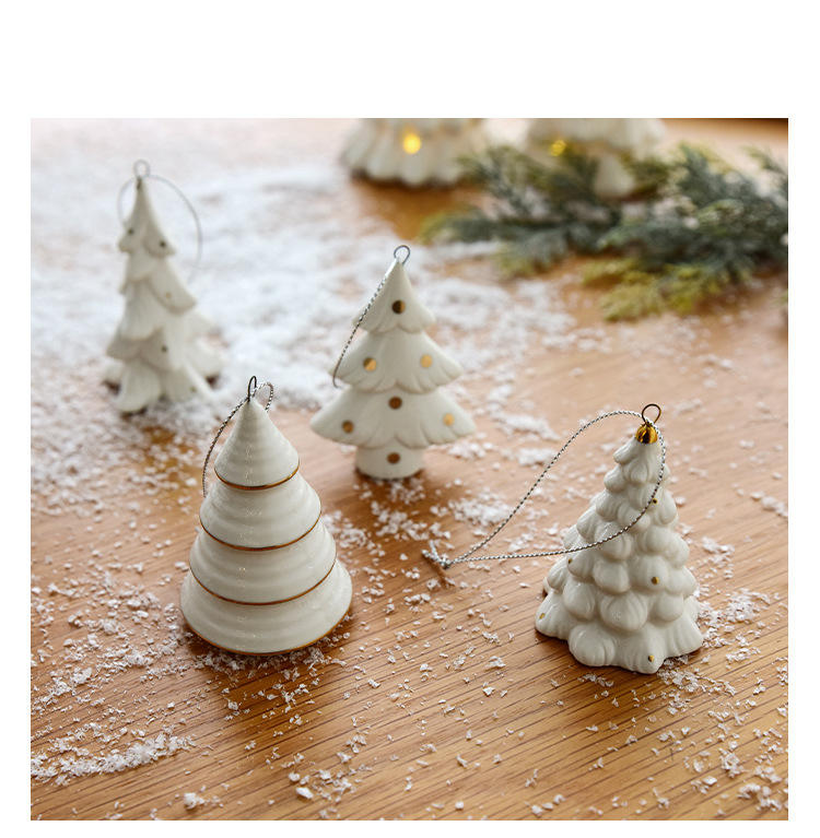 Christmas Gift Ornaments Nordic Ins Ceramic Christmas Mini Christmas Tree Pendant