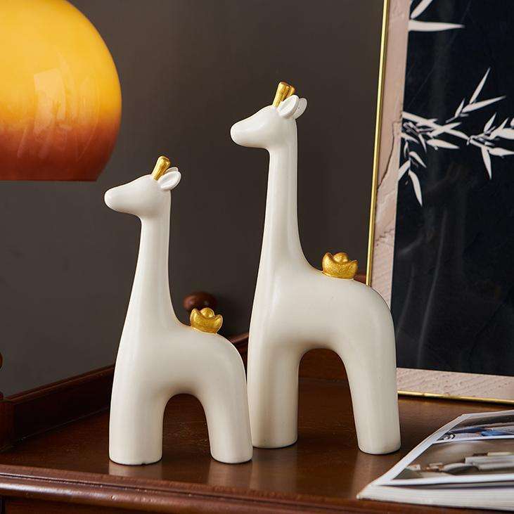 Modern Art Ceramic Deer Desktop Ornament Office Wine Cabinet TV Decoration Housewarming Gift For Opening A New Home
