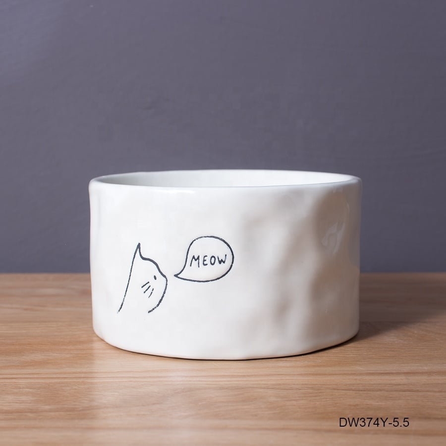 Custom Pet Food Bow Water Dish Porcelain Pet Slower Feeder Ceramic Cat Dog Feed Bowl