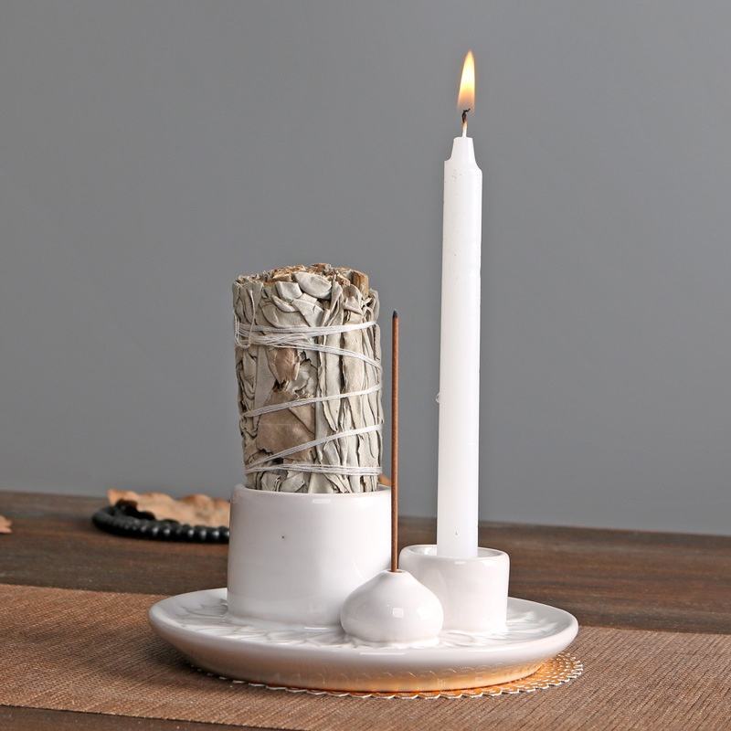 Palo Santo Holder, Ceramic Incense Burner for Palo Santo Wood or Scented Incense Stick