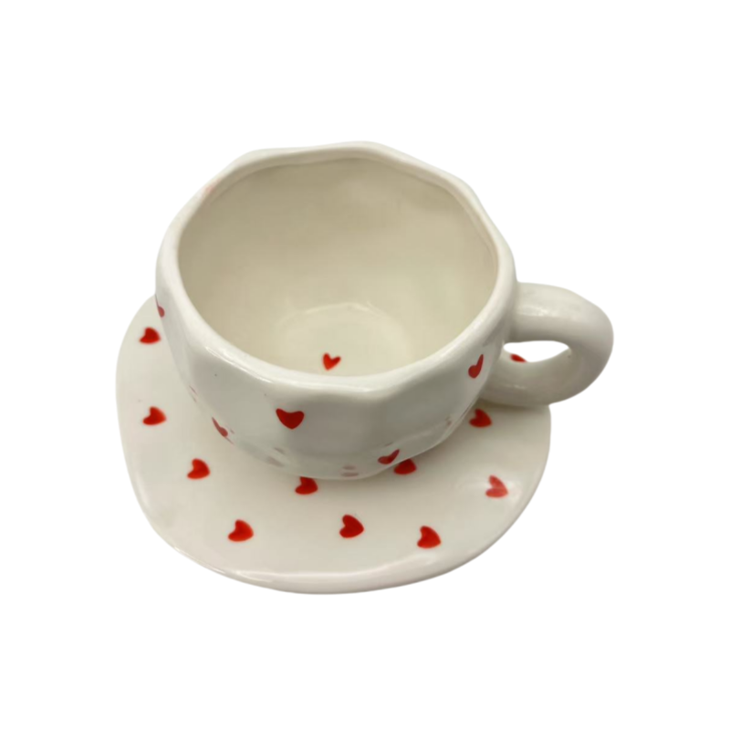 Gorąco Sprzedawany Unikalny Projekt Ręcznie Wykonanych Irregularnych Ceramicznych Kubków do Herbaty i Kawy Idealnie do Latte czy Espresso