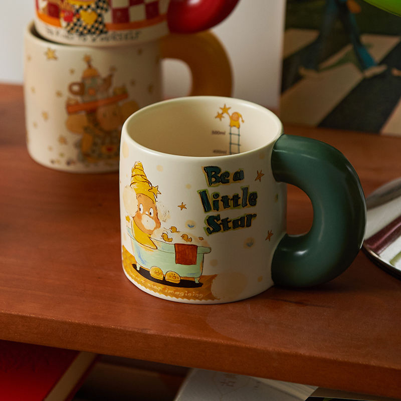 Cream Color Ceramic Drinking Water Milk Daily Home Use Ceramic Coffee Tea Cup Mug Set
