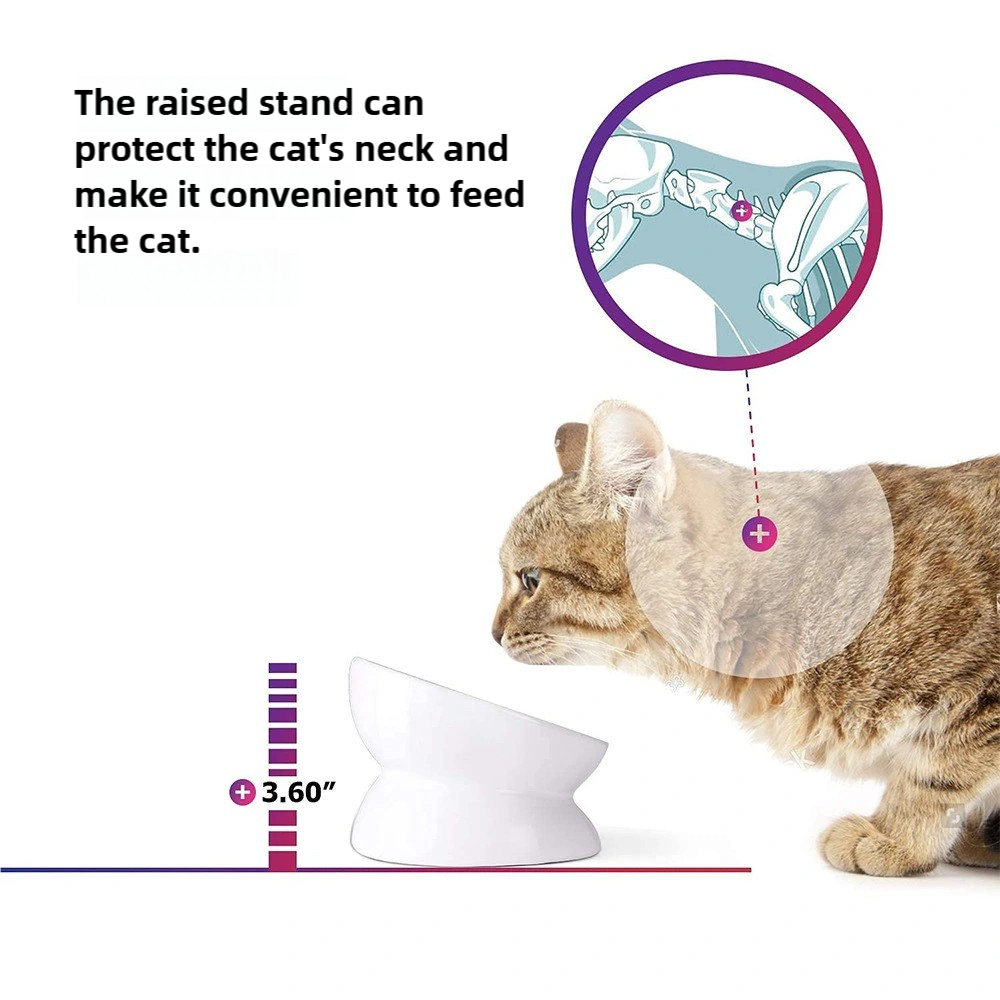 Custom Non-slip Ceramic Elevated Cat Food Water Bowl Printed Elevated Ceramic Dog Pet Bowls Food Feeders