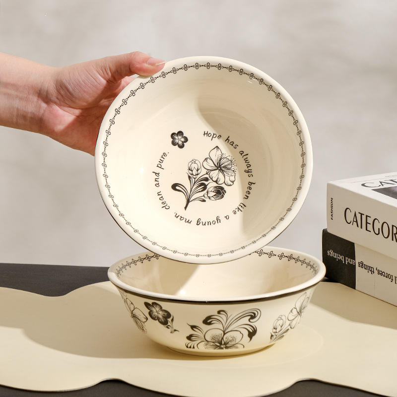 Nordic 8 Inch Dinner Plate Classical Porcelain Ceramic Dishes Dinnerware Tableware Wedding Vintage Plates&Bowls