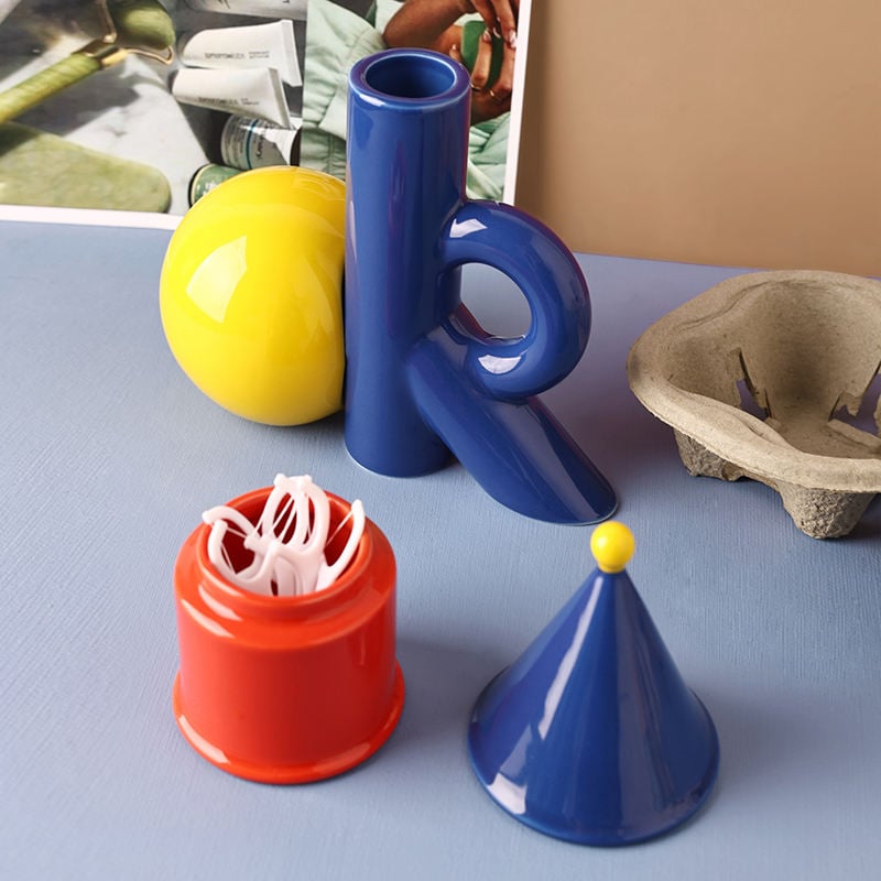 Vas Creatiu de Cèramica Dealta Qualitat i Alt-valor Hidropònic Arregle Florar Taula Ornaments Geomètrics