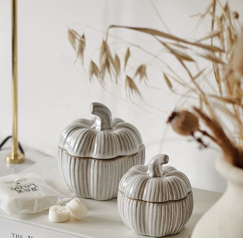 Christmas Latest Decorative Creativity Pumpkin Shaped Handmade Ceramic Gift Ceramic ornaments home decor