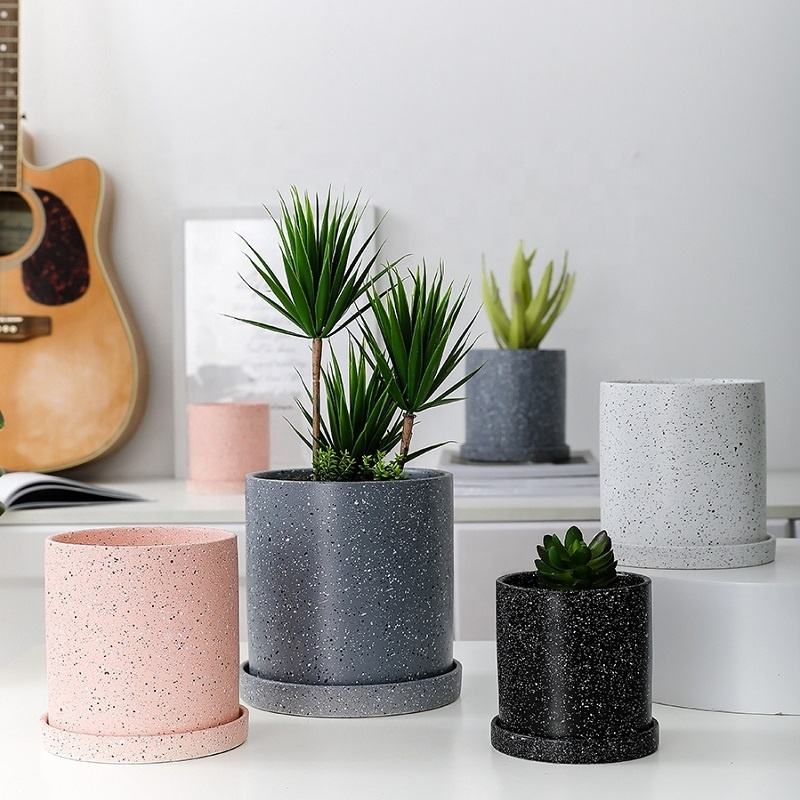Nordic Modern Flowerpot Flower Pots Big Size for Outdoor Plants Ceramic Plant Pots with Drainage Holes and Saucers