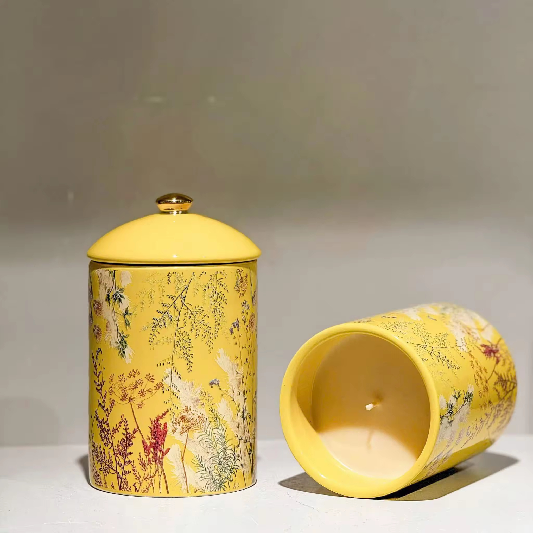 Luxury Candle ceramic jar with custom private logo-good product best price Luxury Candle OEM ODM