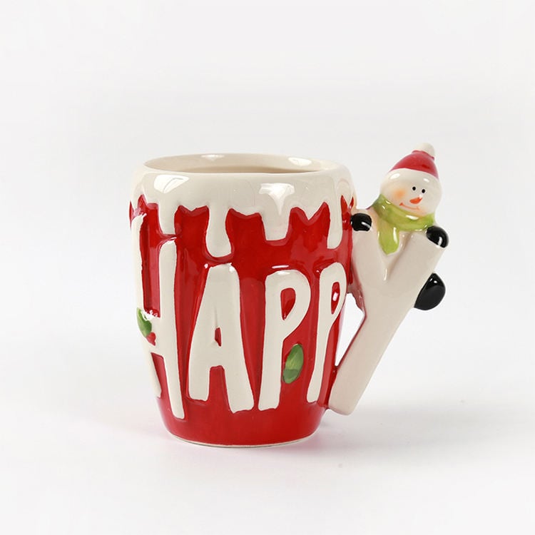 Hot Selling Christmas Decoration Christmas Snowman Ceramic Mug Milk Mug for Christmas Home Decoration