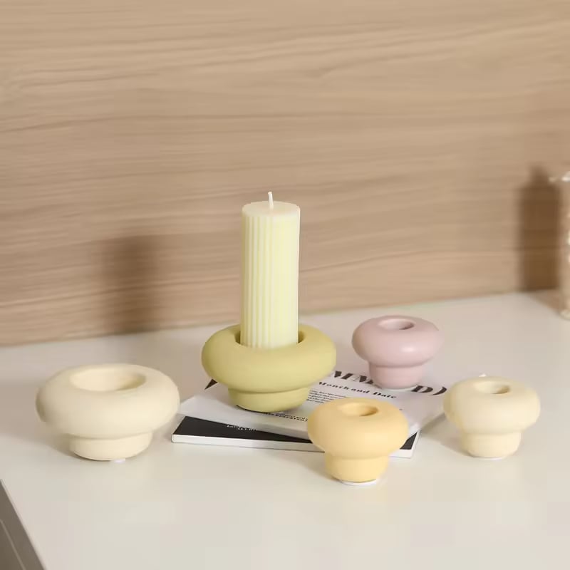 Unique Cream Style Ceramic Candlestick Romantic Wedding Props Christmas Decoration Candle Holder