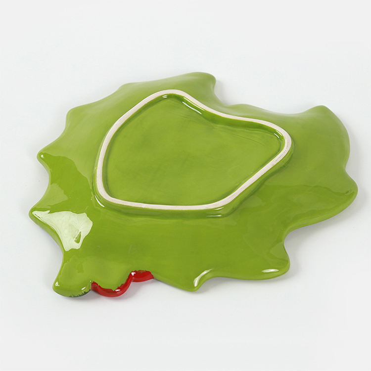 2025 Christmas Decoration Christmas Ceramics Leaf Dinner Plate Decoration for Christmas Home Decoration