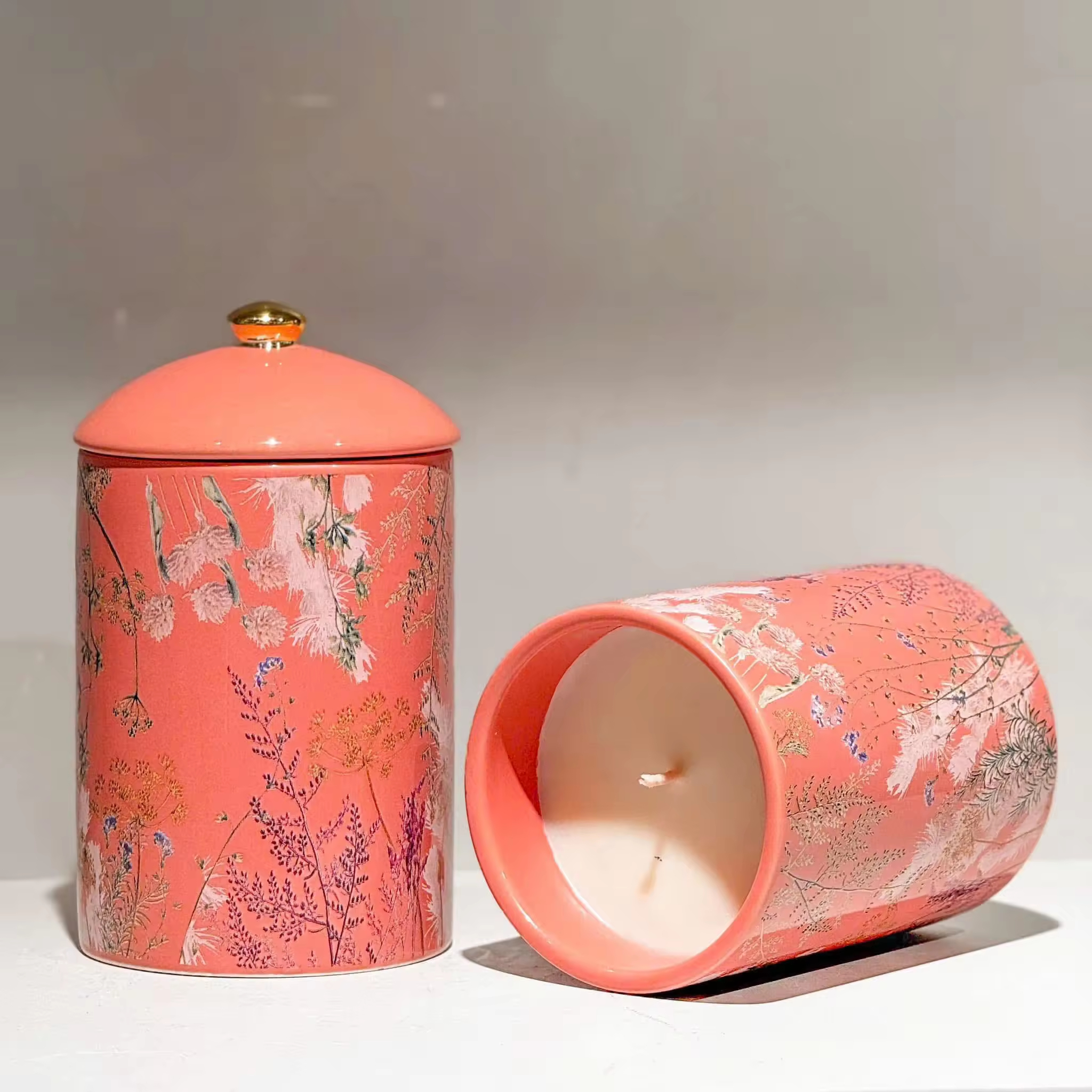 Luxury Candle ceramic jar with custom private logo-good product best price Luxury Candle OEM ODM