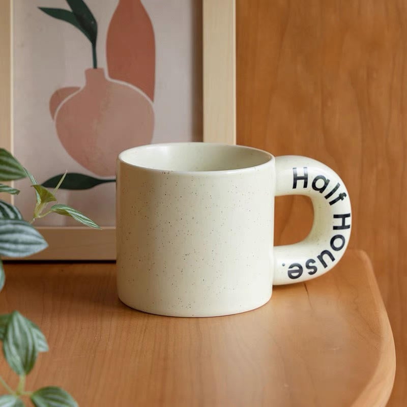 Custom Large Handle Ceramic Cup Coffee Cup Available for Office Family Gatherings