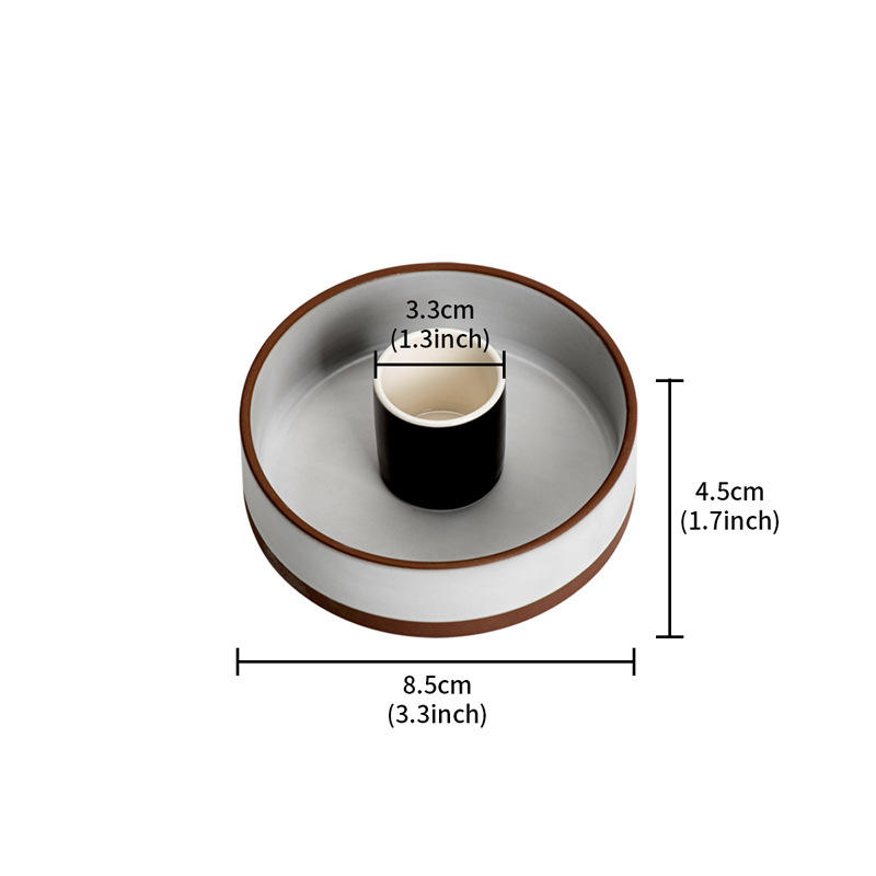 Brûleur en céramique en forme de cercle pour Palo Santo, rouleaux de moxa, brûleur à encens avec cheminée, support en céramique pour Palo Santo, cadeau de méditation pour le sauge