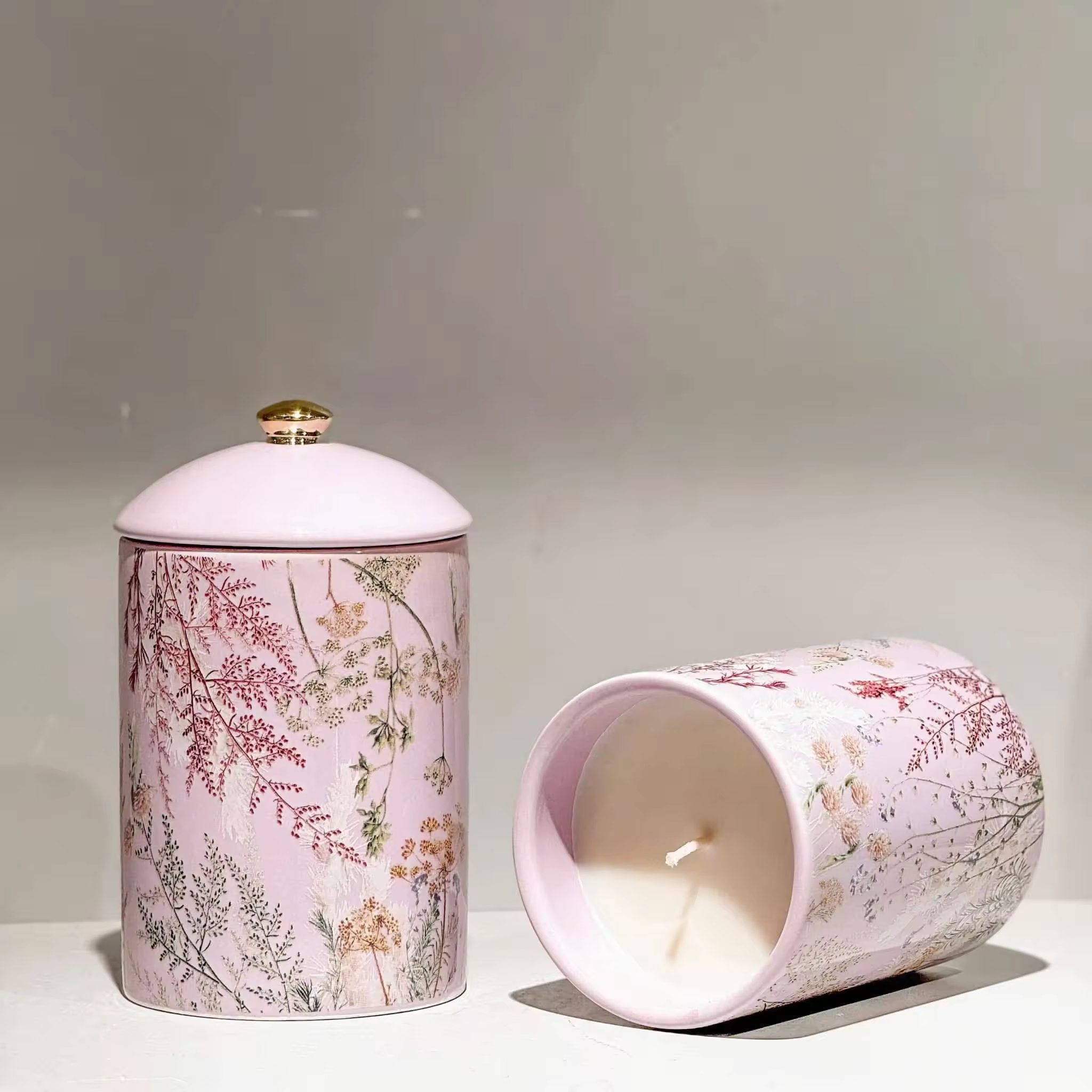 Luxury Candle ceramic jar with custom private logo-good product best price Luxury Candle OEM ODM