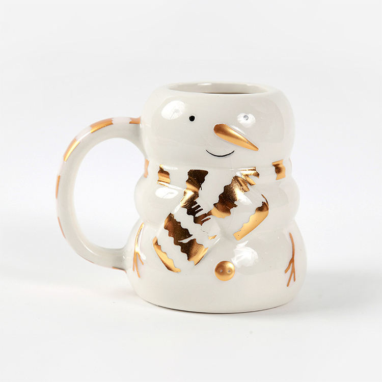Good Quality Christmas Decoration Christmas Snowman Ceramic Mug White Breakfast Cup for Christmas Home Decoration