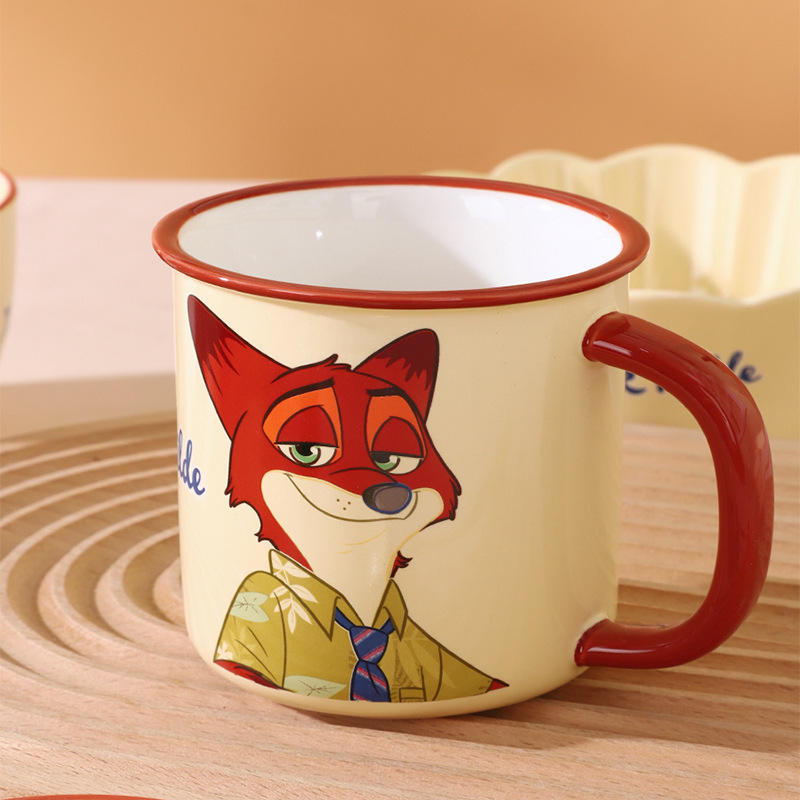 Disney Zootopia Cup Rabbit Officer Judy Ceramic Mug Fox Nick Couple Pair Cup