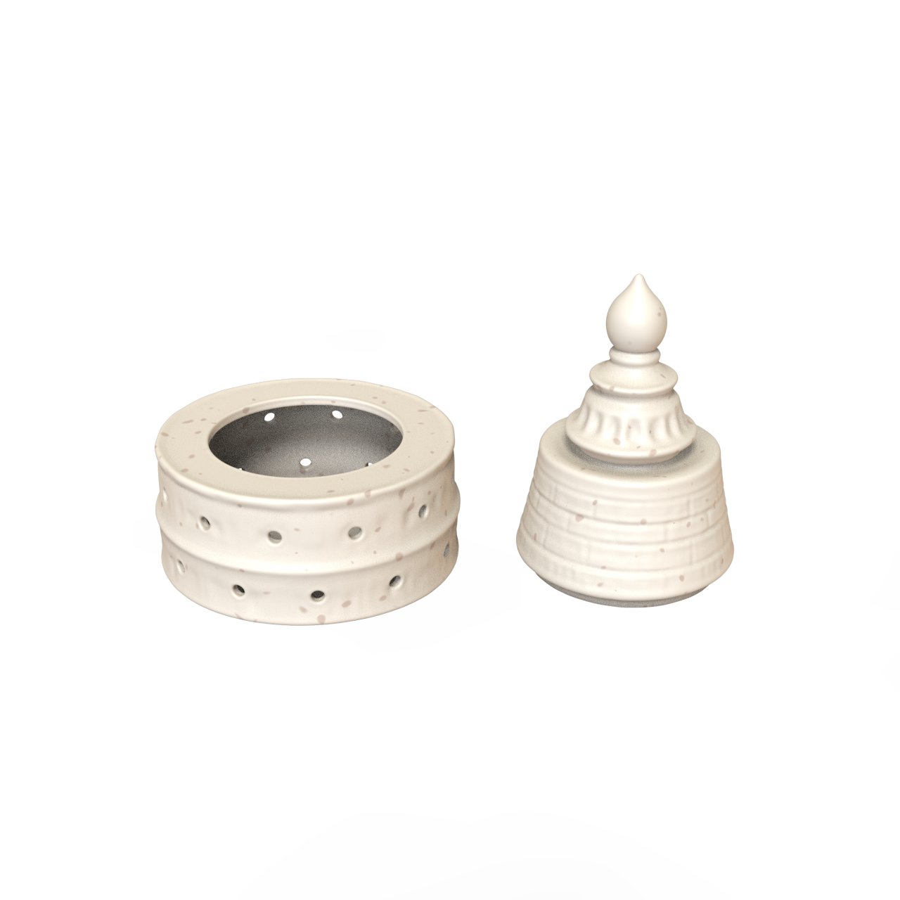 Custom-made White Ceramic Incense Burners and Candlesticks Home Ornaments for Indoor Outdoor Use Tower-Shaped for Aromatic Use
