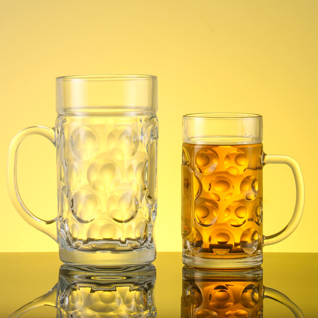 Wholesale Custom Private Label Logo Classic 1L Beer Glasses High Quality Glass Beers Mug Large Clear Beer Glass With Handle