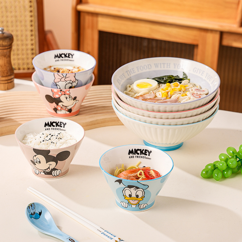 Disney Mickey new hats Bowl Underglaze Tableware Especially Good Looking Rice Bowl Tall Ceramic Bowls Cute