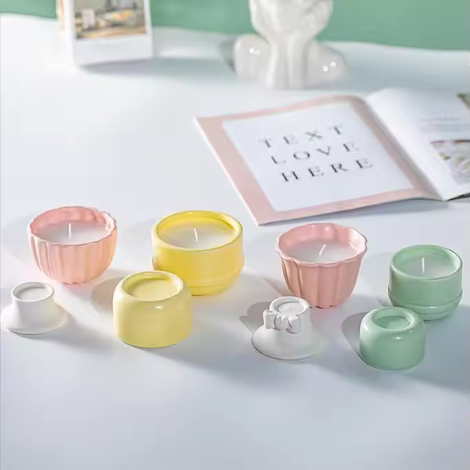 Custom Empty Ceramic Candle Container Elegant Candle Vessels & Jars for Holders & Lanterns Wholesale 