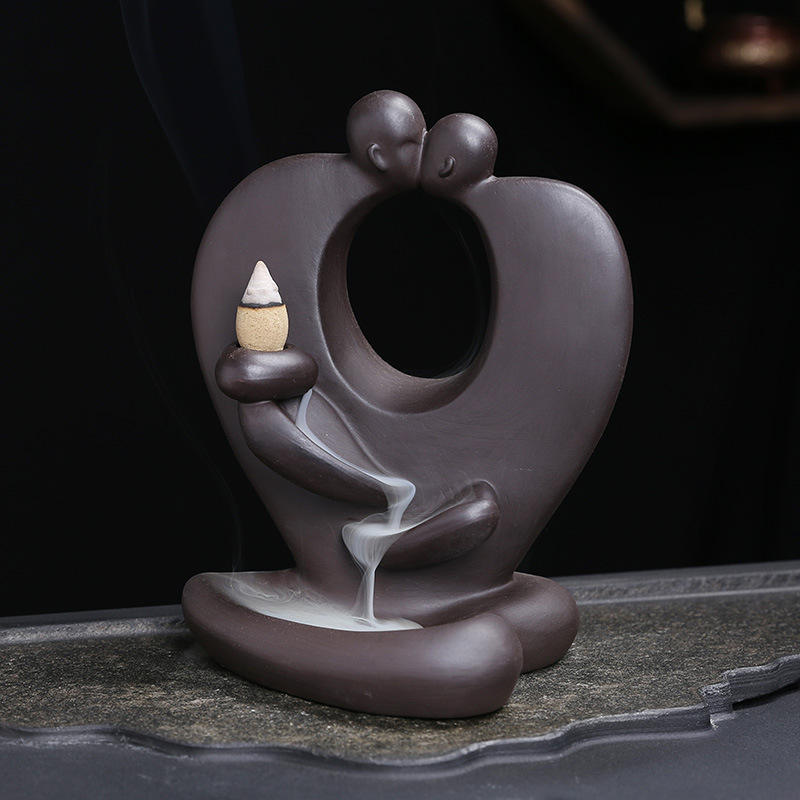 Hotsell Gift Censer Backflow Incense Burner Waterfall Fountain Ceramic Holder Gift Cones Incense Home Decor Craft