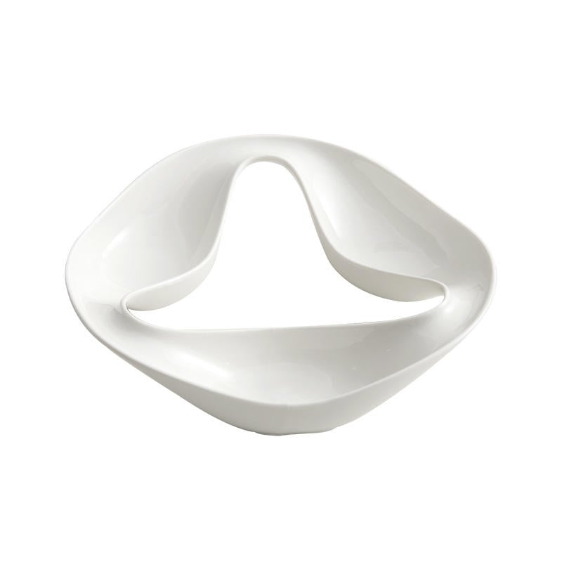 Luxury White Porcelain Irregular Dinner Plates for Restaurant Hotel Serving Show Plate Dessert Cold Dishes