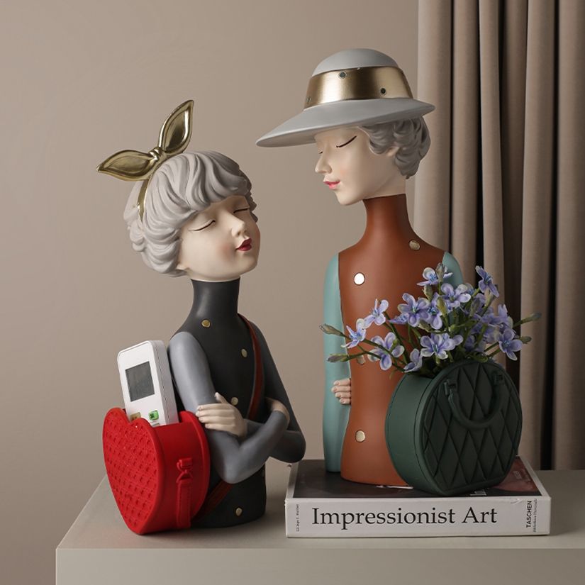Ornamenti Creativi Figure Animali in Resina Ragazza Figure in Porcellana Decorazioni per Casa Nuovo Design